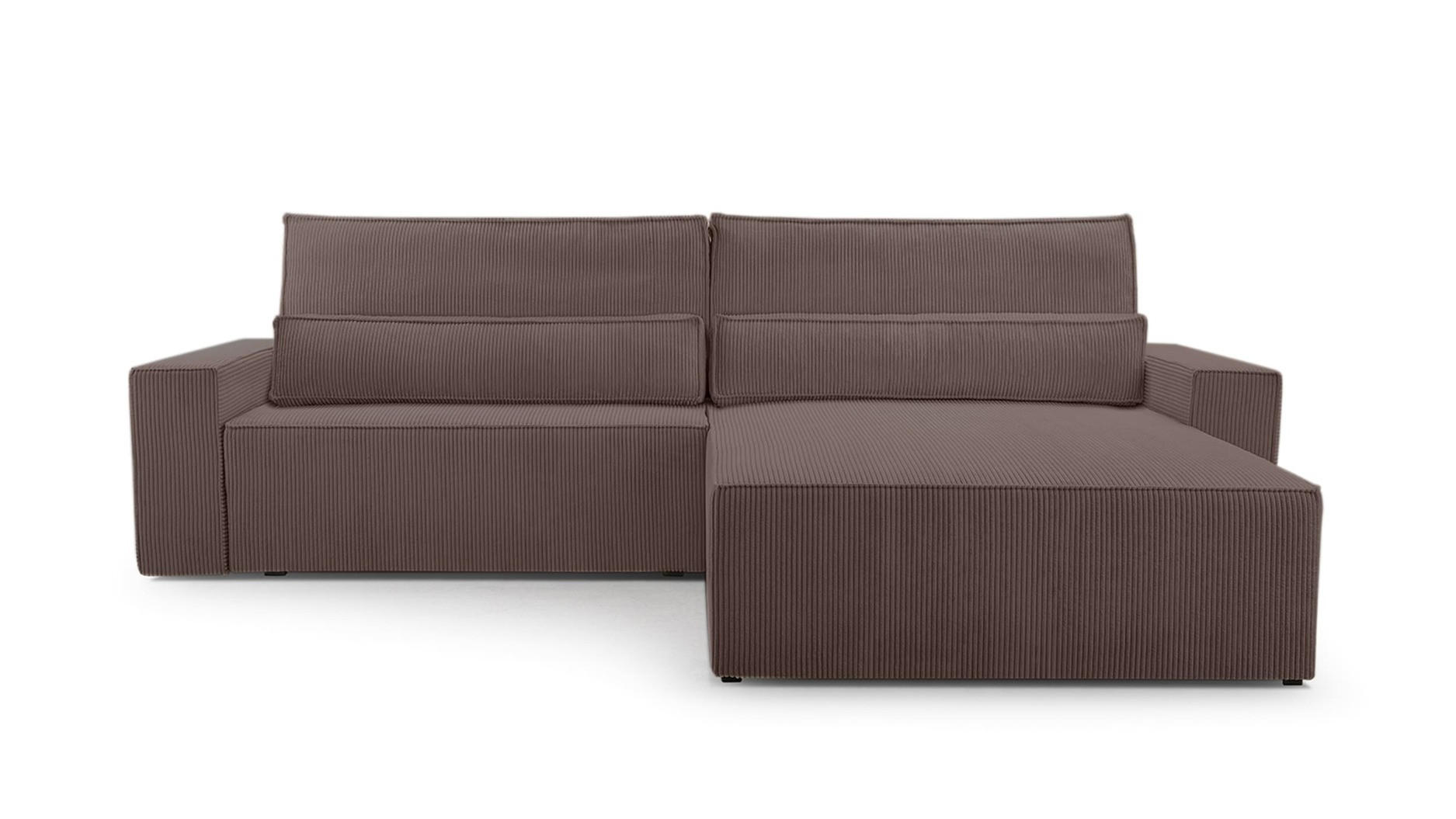 ECKSOFA - Denver L - Braun - Braun, Holz (290/200cm) - Möblo