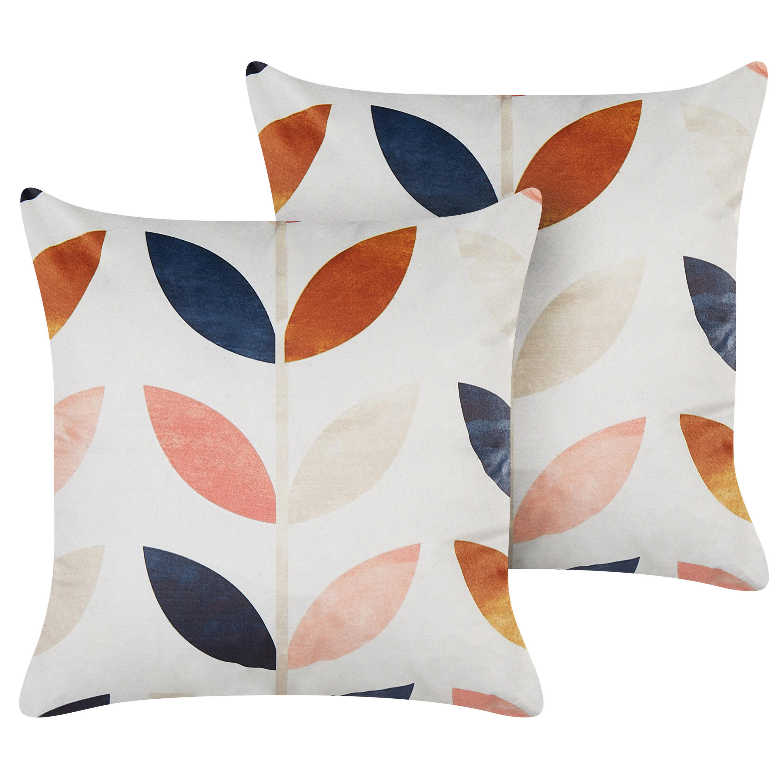 DEKOKISSEN 2er-Set Cremeweiß 45/45 cm Quinoa - Ecru/Multicolor, Textil (45/45cm) - Beliani