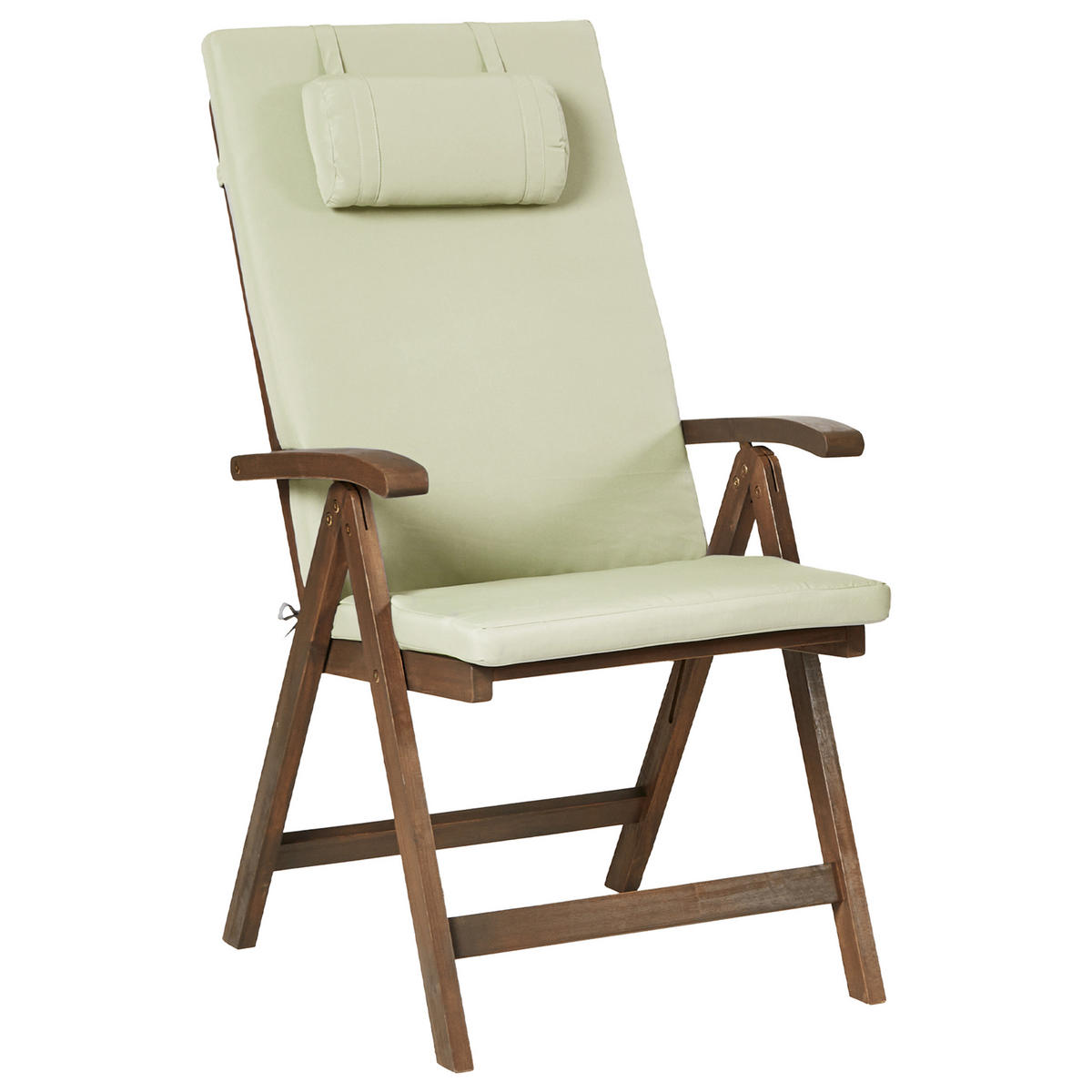 GARTENSTUHL 2er-Set Dunkelbraun/Grün Amantea Premium - Dunkelbraun/Grün, Holz (54/105/69cm) - Beliani