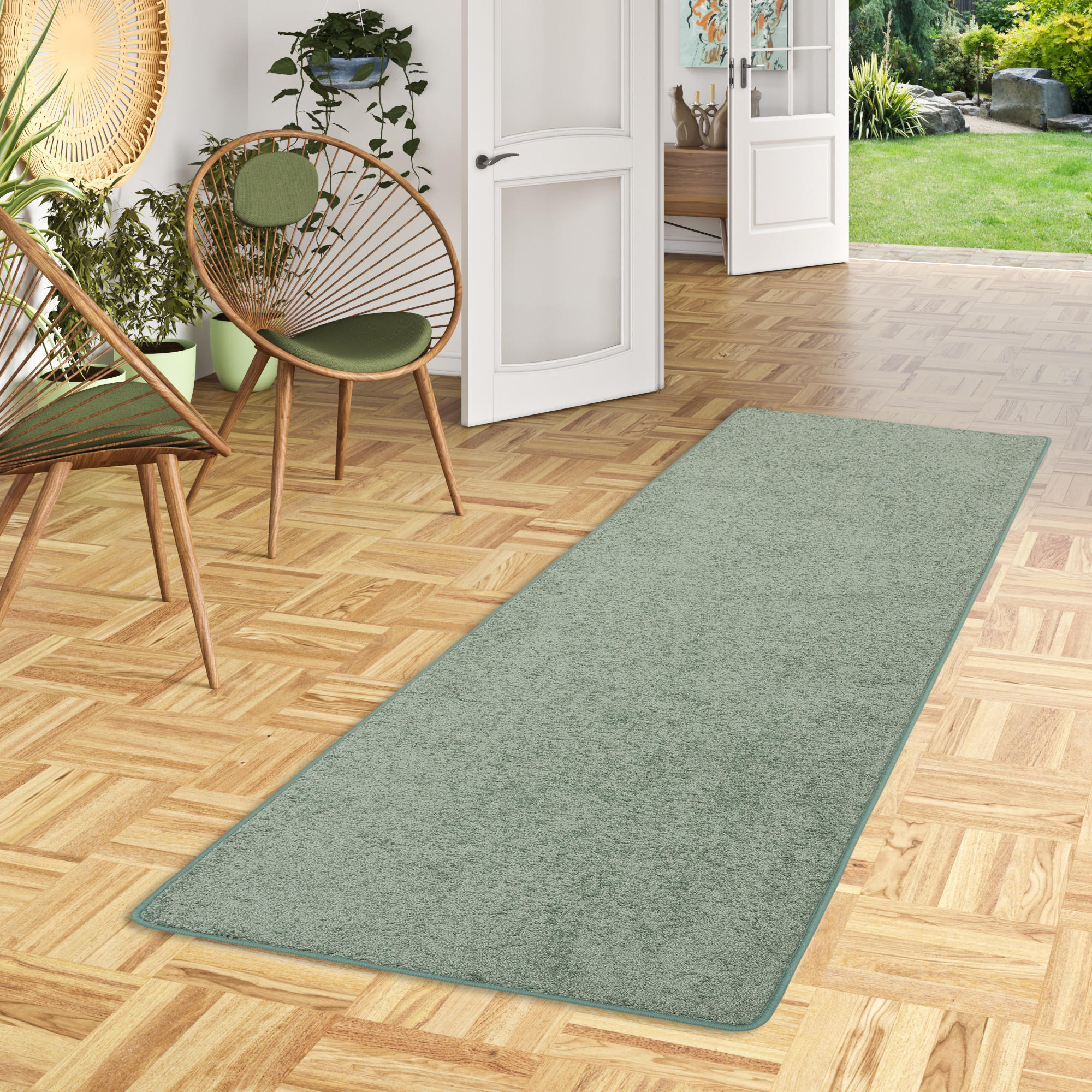 HOCHFLOR LANGFLOR TEPPICH LÄUFER COTTAGE - Mintgrün, Textil (80/320cm) - Snapstyle