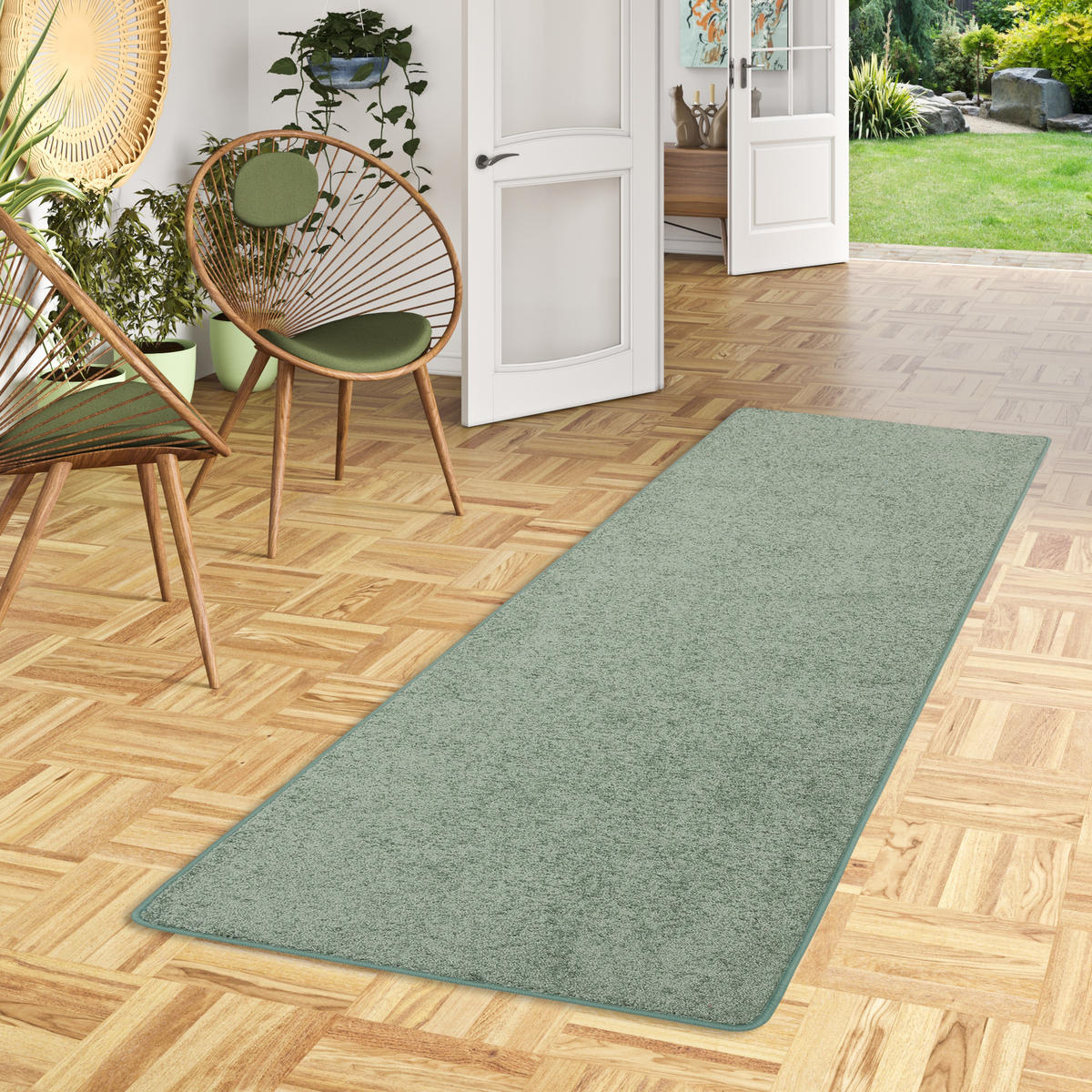 HOCHFLOR LANGFLOR TEPPICH LÄUFER COTTAGE - Mintgrün, Textil (100/400cm) - Snapstyle