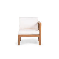 LOUNGESESSEL MIT 1 ARMLEHNE - Akazie massiv / Polyester - Braun / Beige - Beige/Braun, Holz/Textil (65/76/66cm) - home24