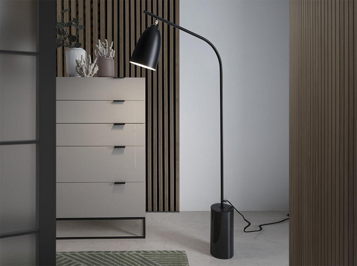 STEHLAMPE Stahl Schwarz - Schwarz, Metall (15/62/147cm) - ANGEL CERDA