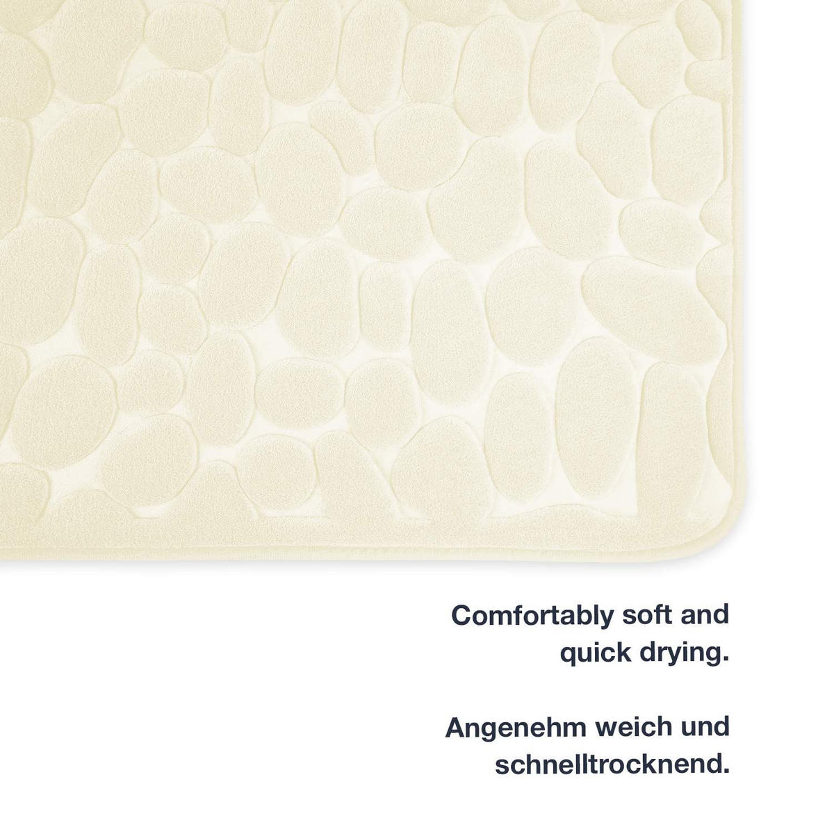 MEMORYSCHAUM BADEMATTE LONDON - Creme, Textil (60/100cm) - WohnDirect