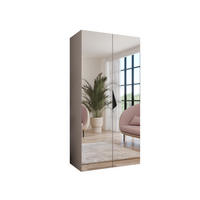 DREHTÜRENSCHRANK 202/100/52 2-türig - Beige/Schwarz, Holz/Metall (100/202/52cm) - Abiks Möbel