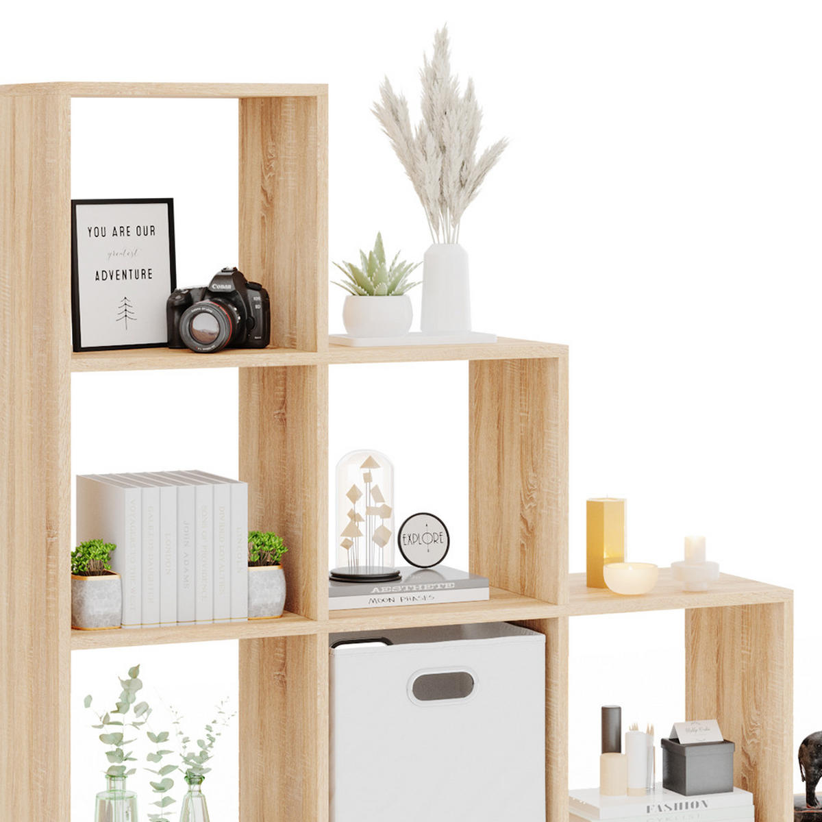 TREPPENREGAL Sonoma 142.5 x 140 cm - Sonoma Eiche, Holzwerkstoff (142.5/140/29cm) - Vicco