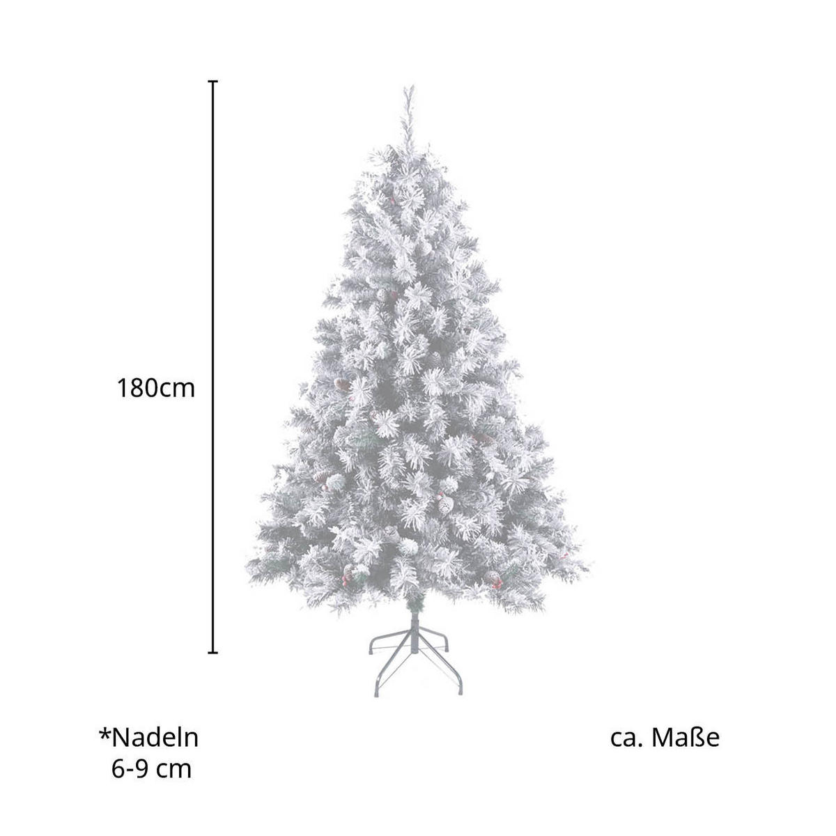 WEIHNACHTSBAUM künstlich - Weiß, Kunststoff (90/180cm) - SVITA