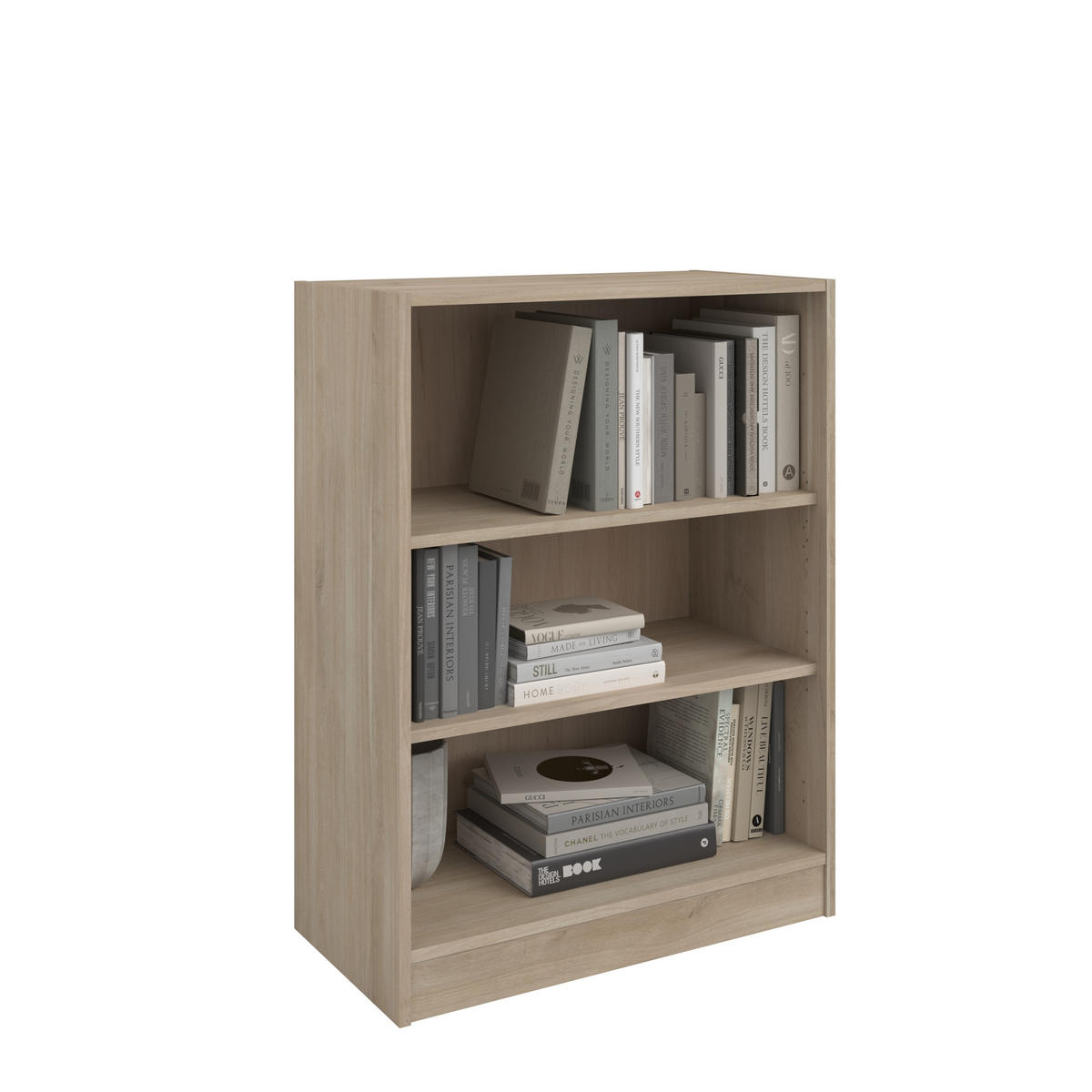 SCHREIBTISCH Büro Start Up 12 in Weiß und Japanischer Eiche – Schreibtisch, Container mit zwei Aktenregalen und Aufsatzregal - Braun, Holzwerkstoff (120/80/200cm)