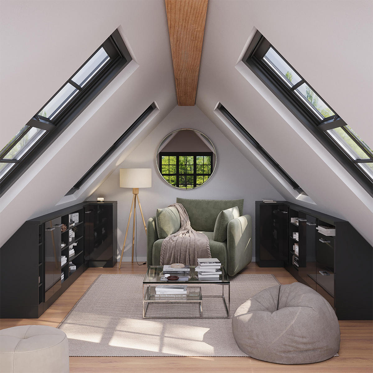 DACHSCHRÄGENSCHRANK ECKSCHRANK Rion Anthrazit Hochglanz/Anthrazit mit 1 Tür - Anthrazit, Holzwerkstoff (75.6/81.6/75.6cm) - Vicco