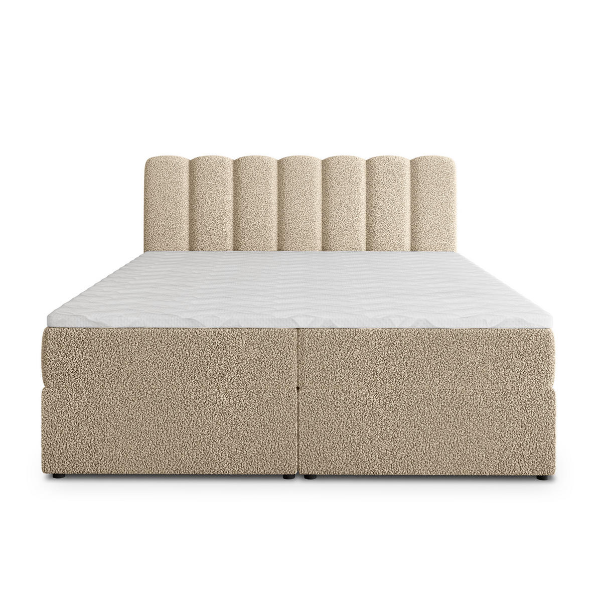 POSTEL BOXSPRING SOLIA 180x200 cm, s matrací a úložným prostorem, krémová - krémová, kompozitní dřevo/textil (180/200cm) - MASSENO