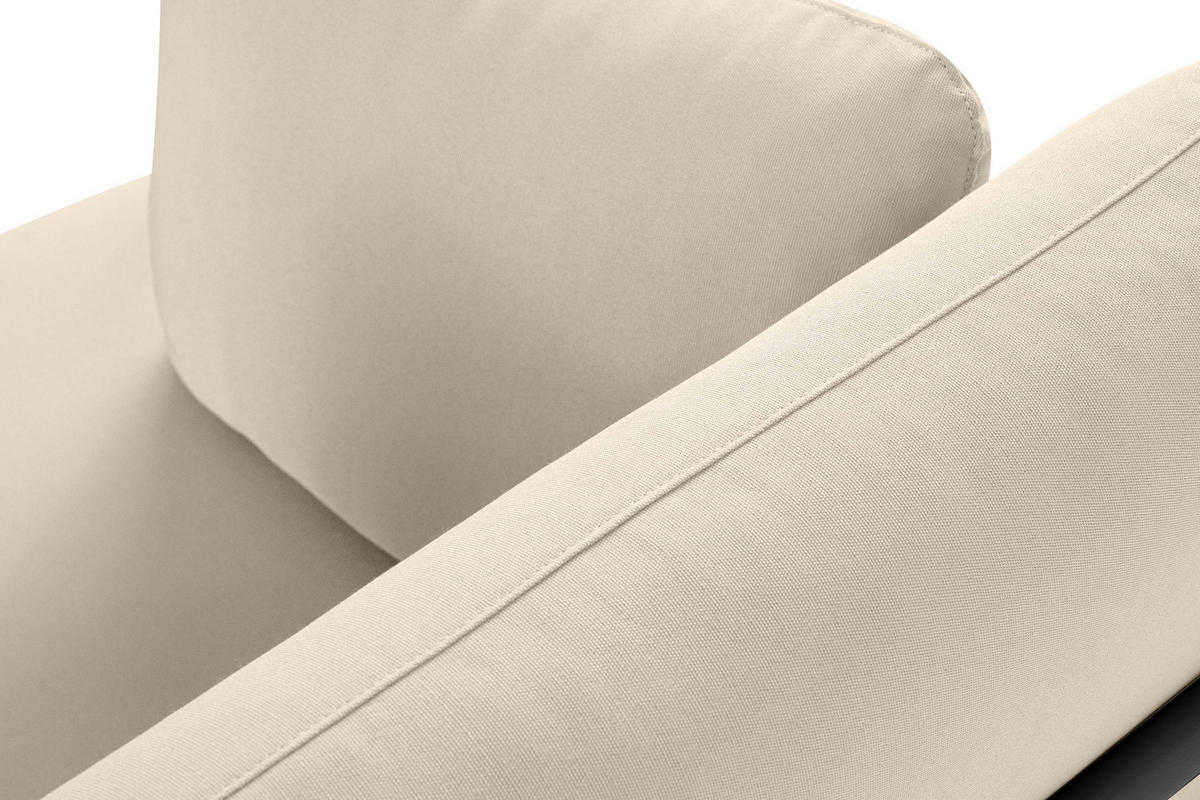GARTENSOFA RAMBE 2-Personen mit Kissen, Anthrazit/Cremeweiß - Dunkelgrau/Creme, Textil/Metall (150/80/80cm) - KONSIMO®