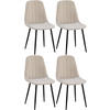 STUHL 4er Set Samt Grau - Schwarz/Grau, Textil/Metall (45/88/54cm) - CLP