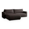 ECKSOFA TURIN P Braun Kordstoff mit Schlaffunktion - Braun, Holz (265/183cm) - MASSENO