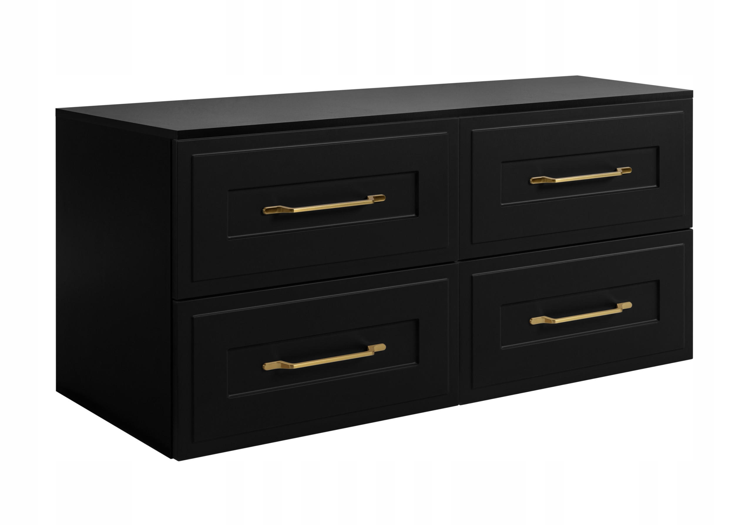 WASCHBECKUNTERSCHRANK CLASSIC 120 cm mit Arbeitsplatte Matt Schwarz - Schwarz, Holzwerkstoff (120/58/46cm) - Rodan