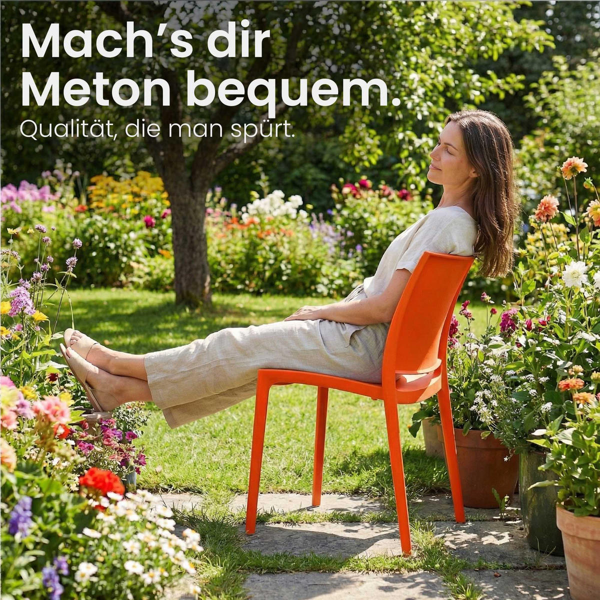 GARTENSTUHL Kunststoff Orange - Orange, Kunststoff (42/81/49cm) - CLP