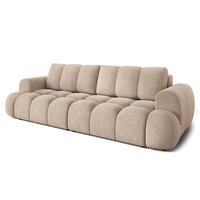 BETTSOFA DAFNE Beige Bucle-Stoff mit Schlaffunktion - Beige, Textil (300/88/113cm) - MASSENO