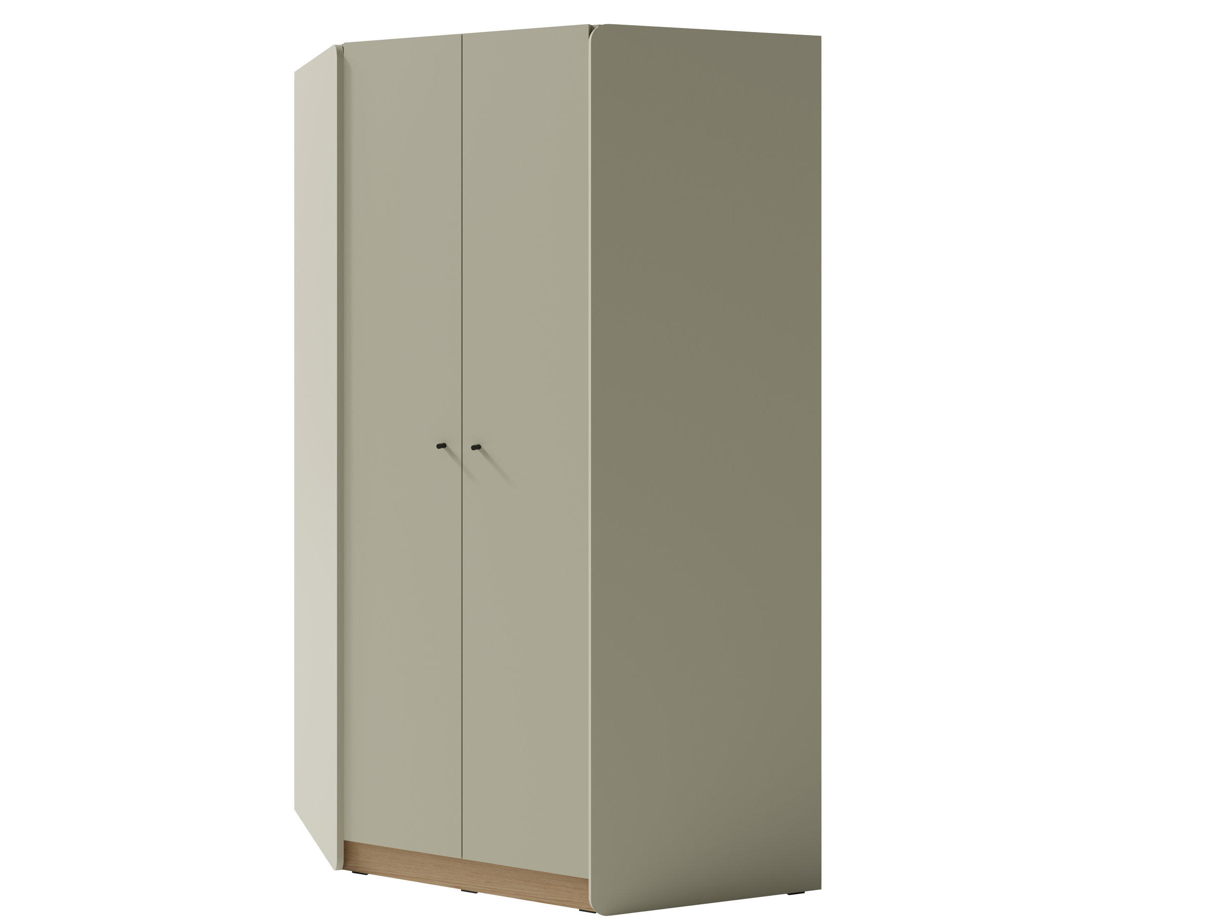 DREHTÜRENSCHRANK VETTA 95/195/95cm 2-türig Grün - Eichefarben/Grün, Holzwerkstoff (95/195/95cm) - MASSENO