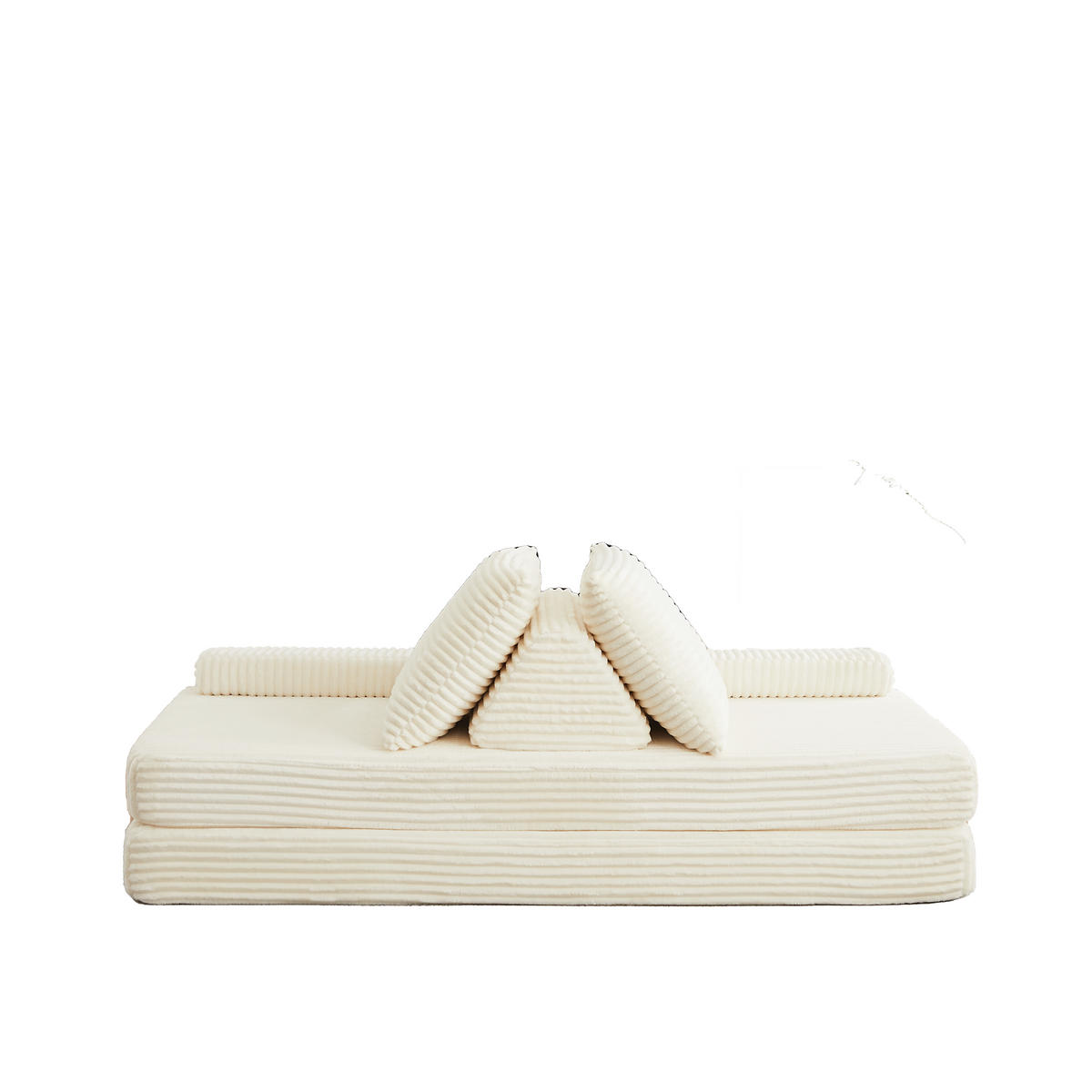 SCHLAFSOFA 211 cm frei kombinierbar mit dreieckigen Rückenlehnen, DE-42722, Grau - Beige, Textil (211.5/62/106.5cm) - ComfortXL
