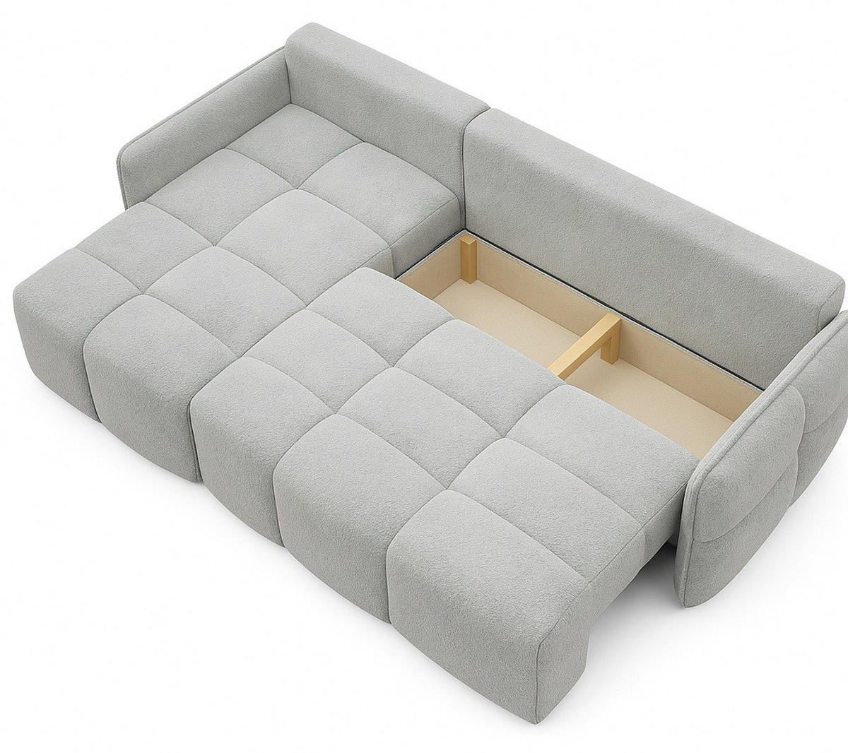 ECKSOFA Hellgrau MONO Mit Schlaffunktion Und Dekokissen Links - Grau, Textil (220/145cm) - Sepro Meble