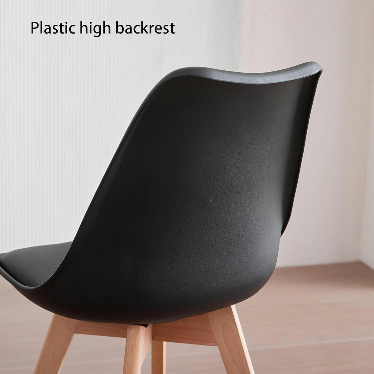 ESSZIMMERSTÜHLE 2er-Set mit Buchenholzbeinen Schwarz - Schwarz, Kunststoff (40/83/40cm)