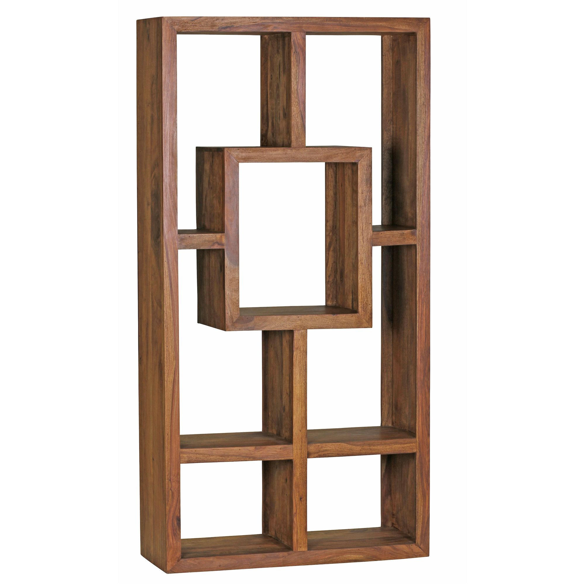 BÜCHERREGAL – Naturholz, 90x180 cm, Massiv, Ablagefächer, Landhausstil - Braun, Holz (90/180/35cm) - KADIMA DESIGN