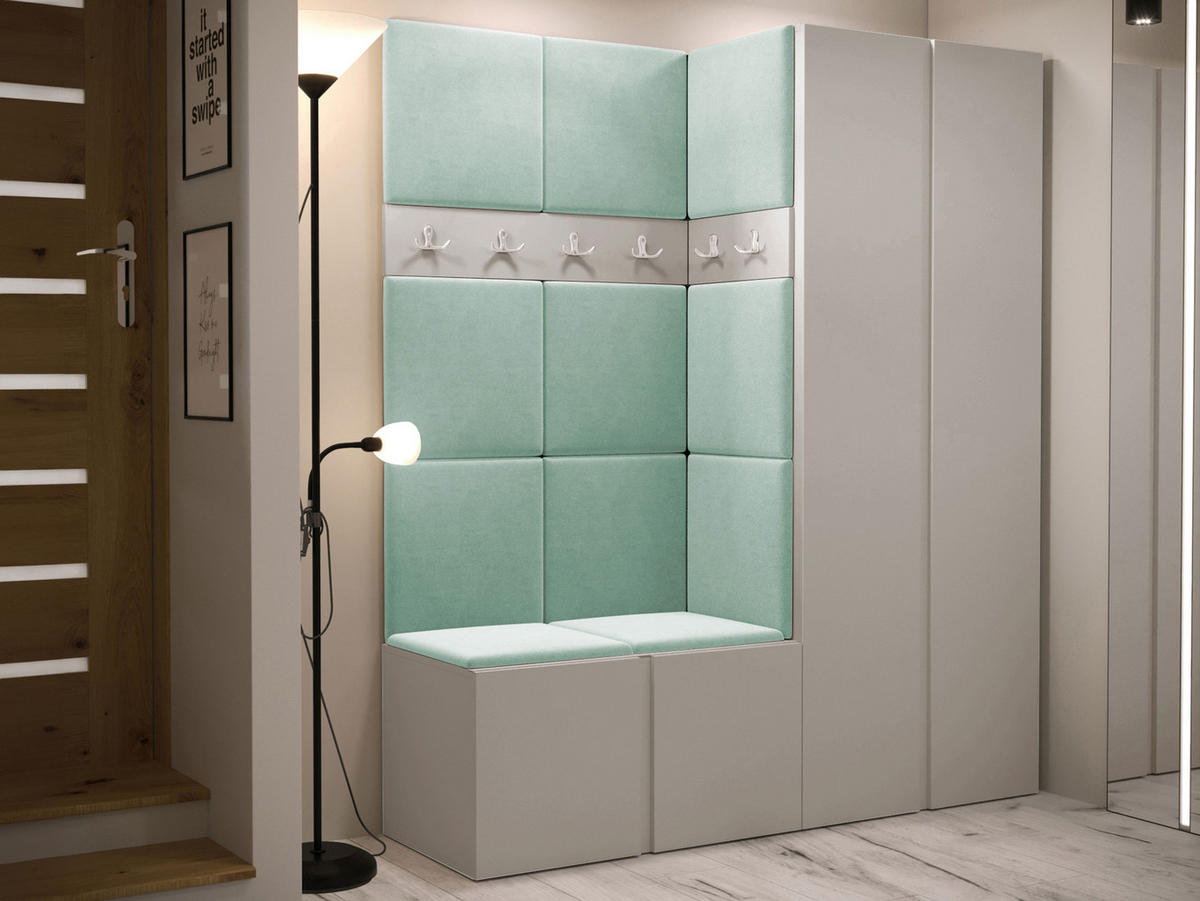 GARDEROBEN-SET Orion III - Kaschmir/Mintgrün, Holzwerkstoff/Kunststoff (158/186/46cm) - MIRJAN24