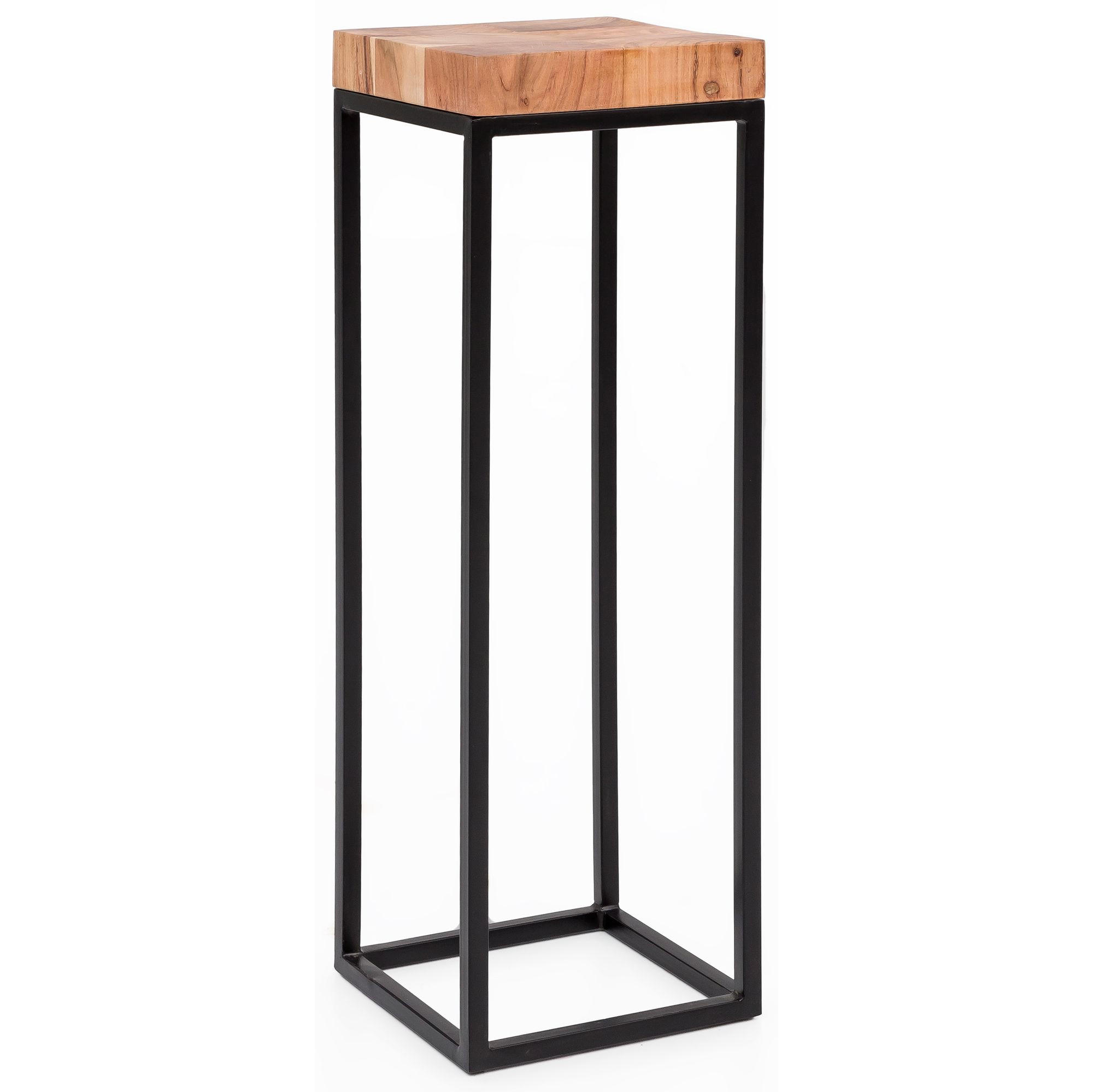 BEISTELLTISCH – Akazienholz Metall Natur 30x97x30 cm Industrial - Beige/Schwarz, Holz/Metall (30/30/97cm) - KADIMA DESIGN