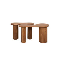 COUCHTISCH-SET MALIKA Braun Akazie - Braun, Akazienholz/Holz (80/45/42cm) - KAWOLA