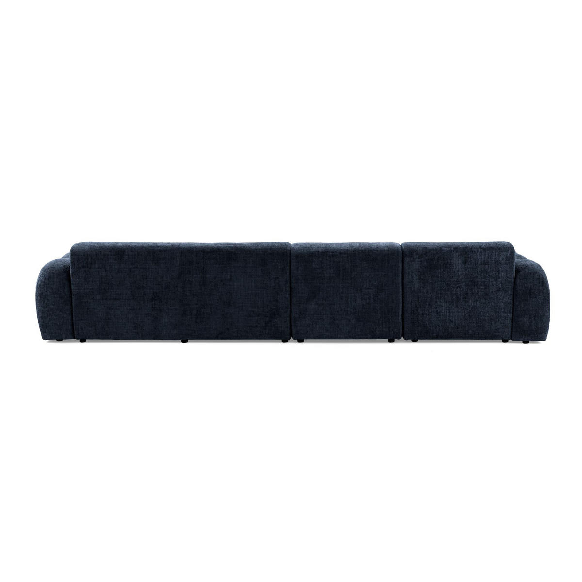 5-SITZER modulares Ecksofa VEER SET 2 Links, 379 x 175 cm, Chenille Webstoff Marine - Schwarz/Dunkelblau, Holz/Kunststoff (379/175cm) - Muffo
