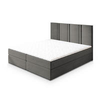 BOXBETT LARIO 140x200 cm mit Matratze und Topper - Grau - Grau, Holz (140/200cm) - MASSENO