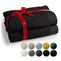 SAUNATUCH Schwarz, 2er-Set - Schwarz, Textil (80/200cm) - Blumtal
