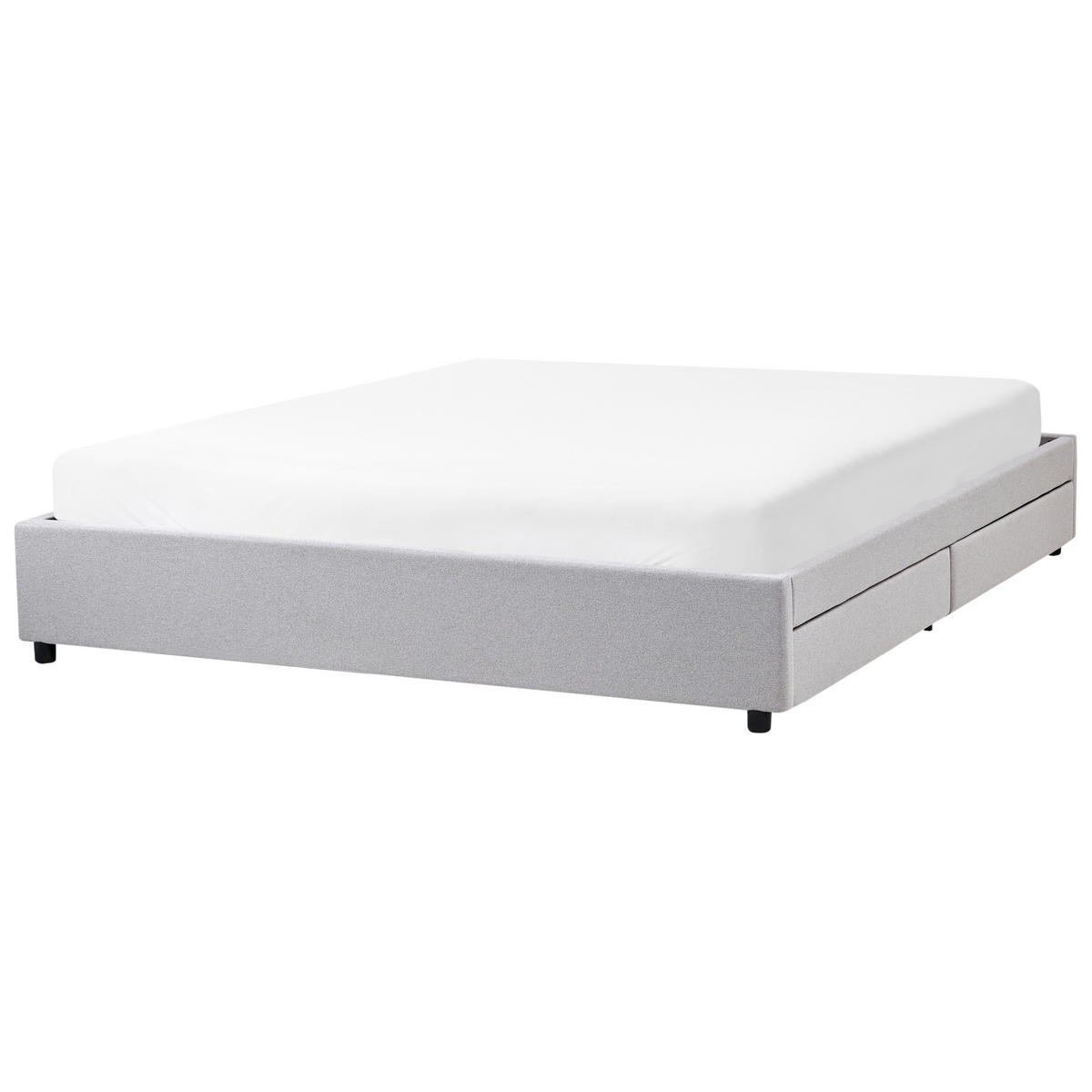 BETT 180/200 cm Hellgrau Prades - Hellgrau, Textil (180/200cm) - Beliani