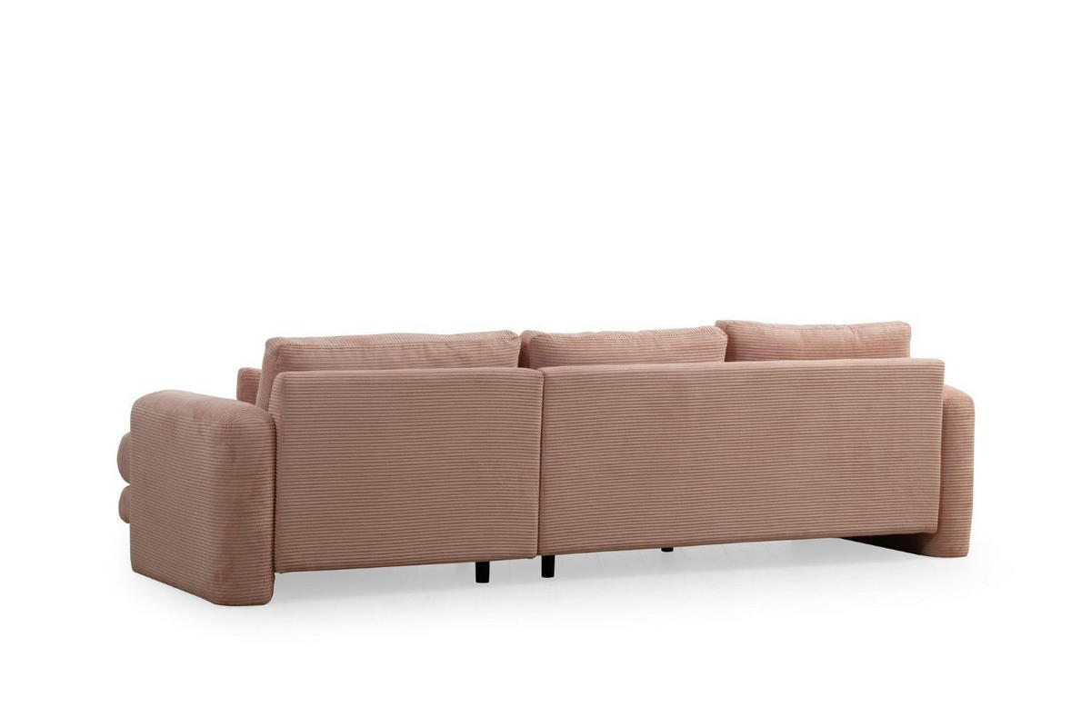 ECKSOFA mit losen Rückenkissen - Pink/Schwarz, Holz/Kunststoff (165/290cm) - myHomelando
