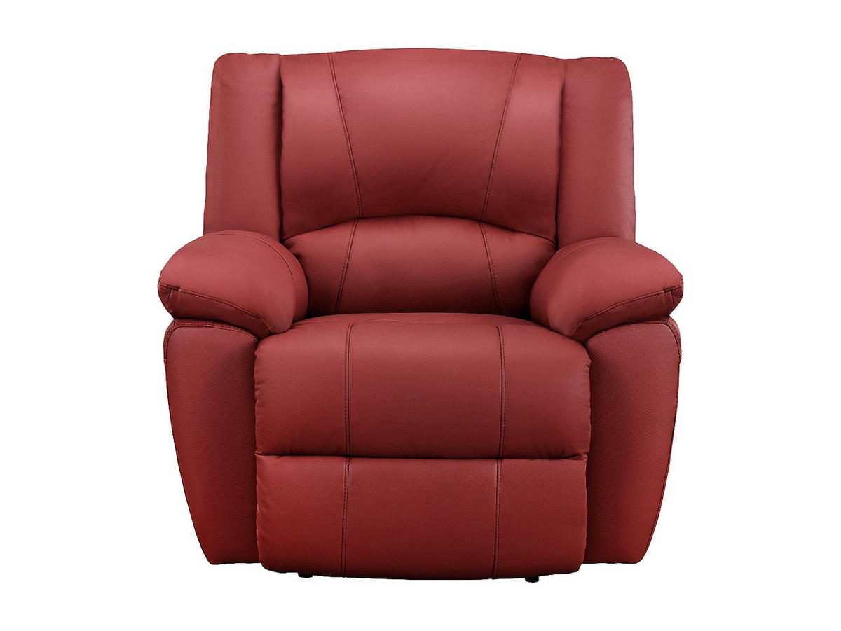 RELAXSESSEL - -Sitzer - Leder - Rot - - Rot, Leder (102/97/99cm) - Vente-Unique