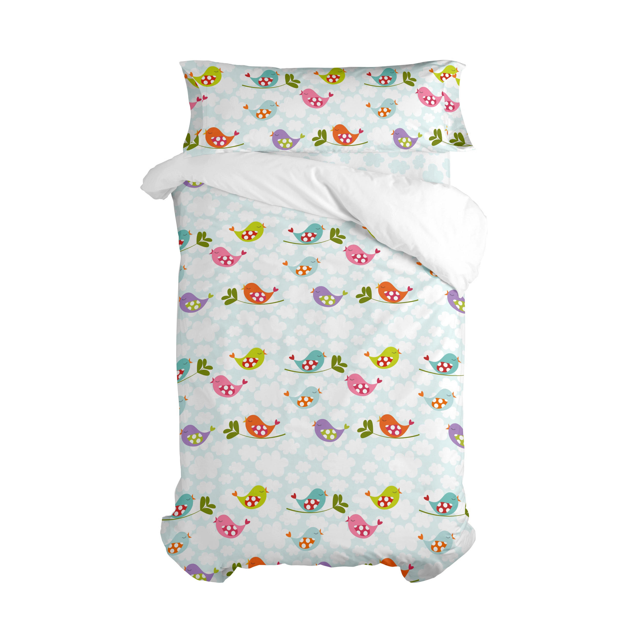 BETTBEZUG 2er-Set teiliges little birds 135/140x200 cm (standardgrösse) mehrfarbig - Multicolor, Textil (140/200cm) - Happy Friday