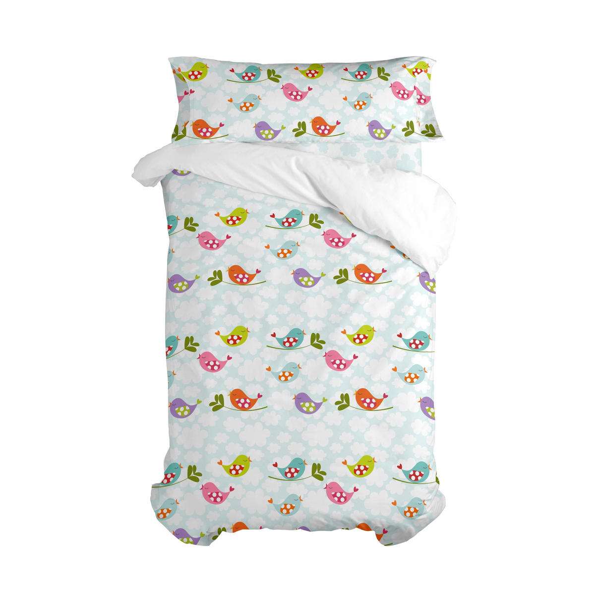 BETTBEZUG 2er-Set teiliges little birds 180x220 cm (komfortgrösse) mehrfarbig - Multicolor, Textil (180/220cm) - Happy Friday