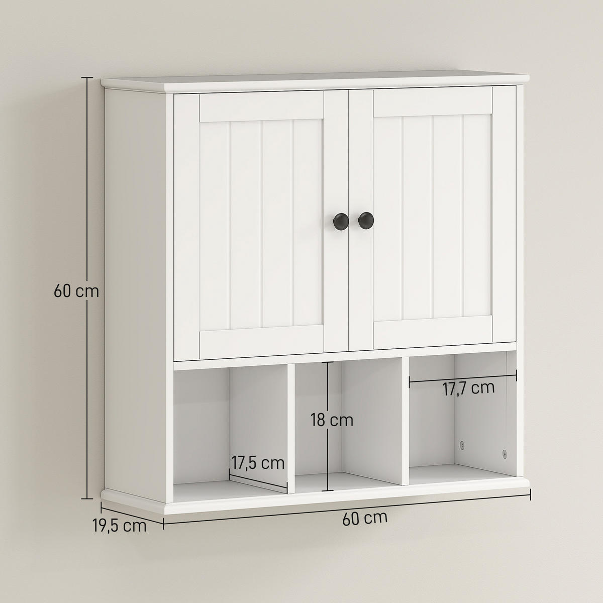 HÄNGESCHRANK Weiß 1 Stück - Weiß, Kunststoff (60/60/19.5cm) - GiPP