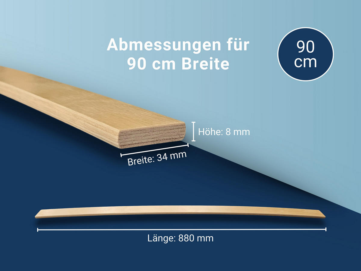 ERSATZ-FEDERHOLZLEISTEN aus Schichtholz im 5er Set passend für viele gängige Lattenroste - Eichefarben, Holz/Holzwerkstoff (3.4/90cm) - Betten-ABC
