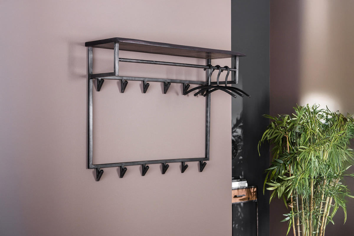 GARDEROBE ADORA Schwarz Akazie - Schwarz, Metall (100/80/30cm) - KAWOLA