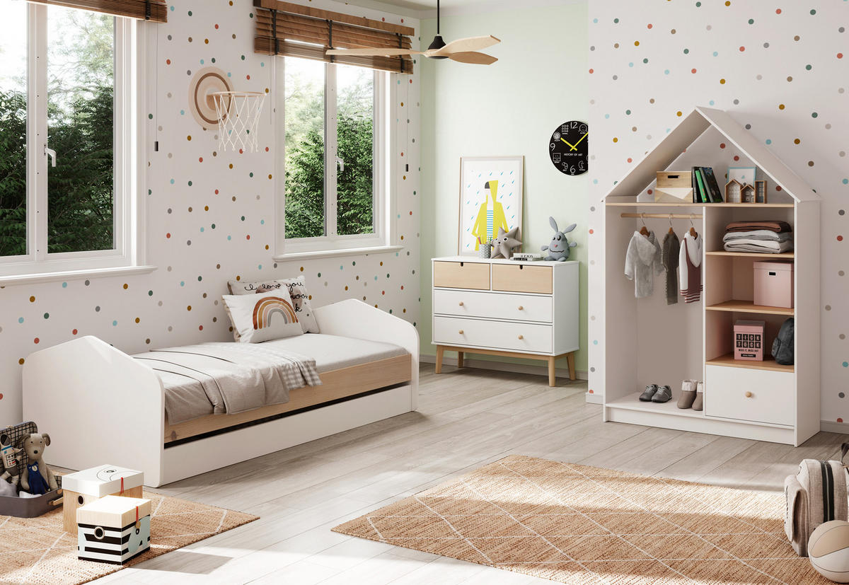 KOMMODE Estefania Weiß 100/40/81 cm - Weiß, Holz (40/81/100cm) - Calicosy