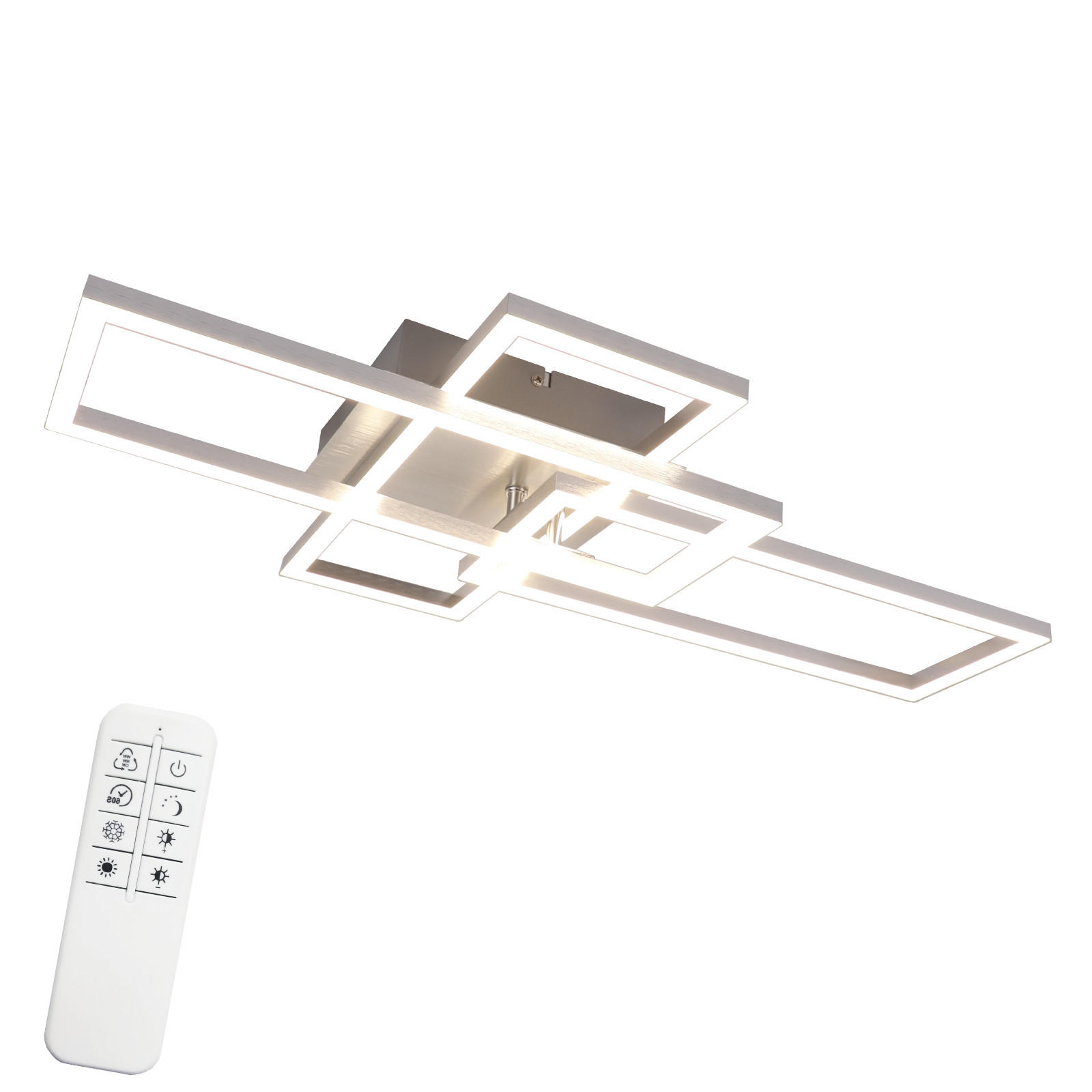 LED-DECKENLEUCHTE Flamhain 35/9.5/64.5 cm - Silberfarben, Metall (64.5/35/9.5cm) - ZMH