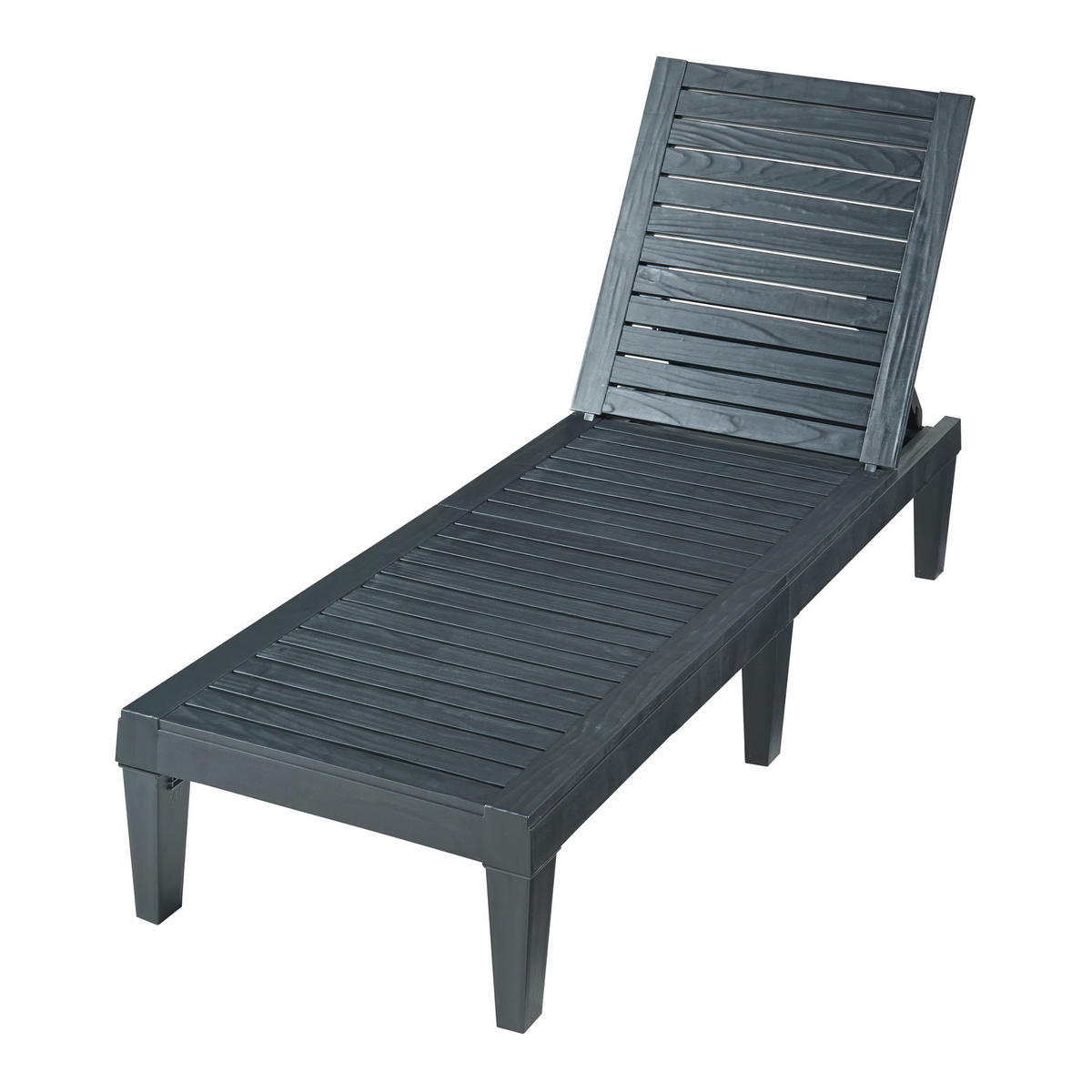 SONNENLIEGE Ateleta - Schwarz, Kunststoff (58/73.5/172cm) - casa.pro