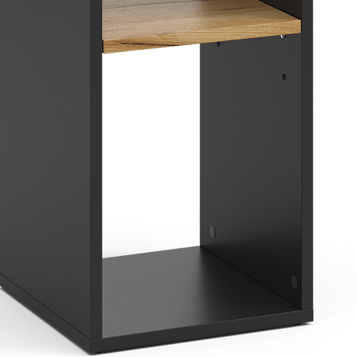 BÜCHERREGAL Tomy Anthrazit/Goldkraft Eiche 30 x 74 cm mit 2 offenen Fächern - Honigeiche/Anthrazit, Holzwerkstoff (30/74/30cm) - Vicco