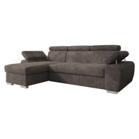 ECKSOFA Plaza L - Silberfarben/Braun, Holz/Kunststoff (255/170cm) - MIRJAN24
