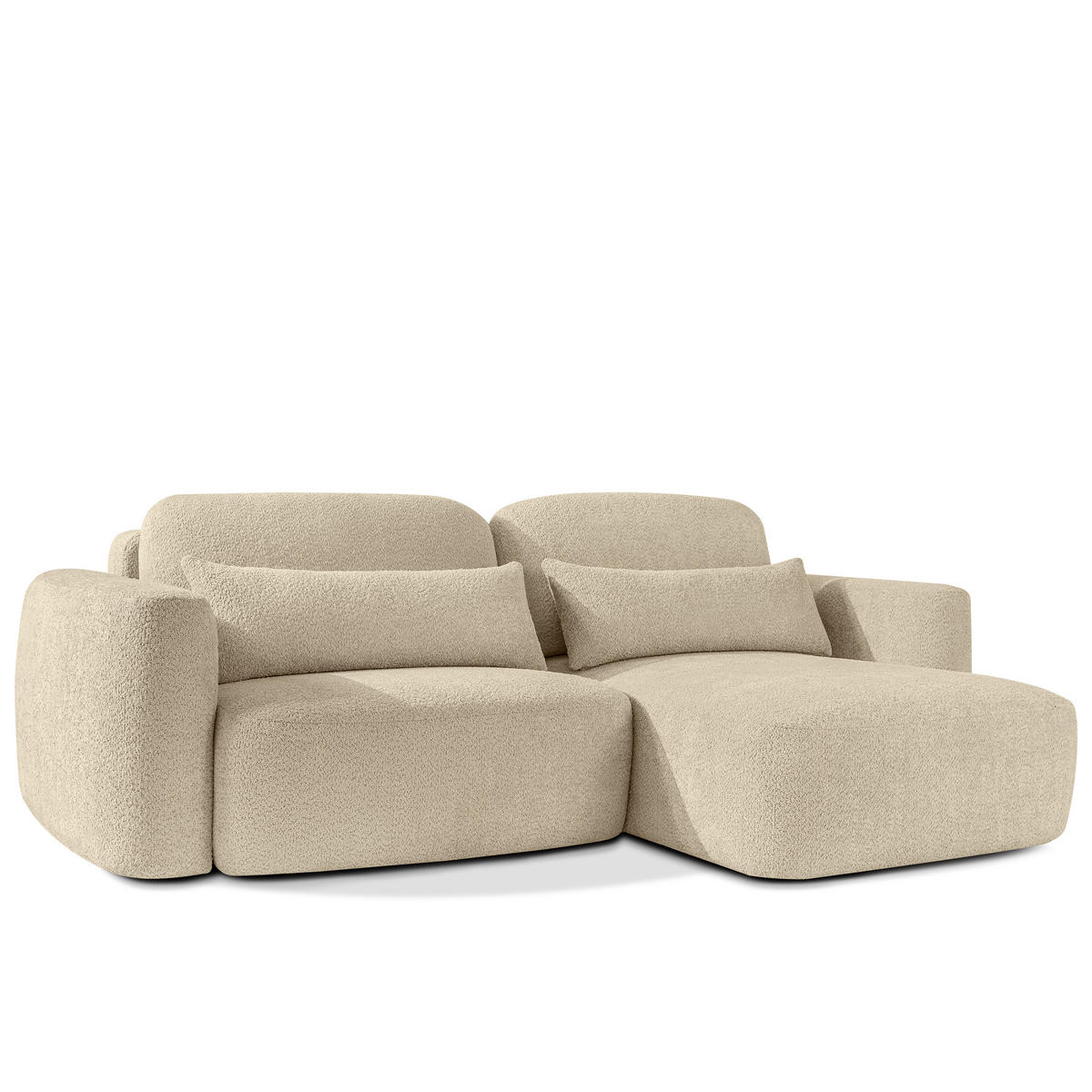 SITZGARNITUR ELOSA - Beige, Holz/Textil (245/85/165cm) - KONSIMO®