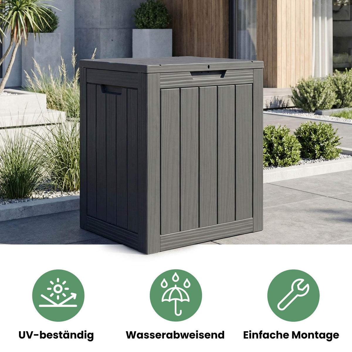 GARTENBOX 113L Schwarz - Schwarz, Kunststoff (46/58.5/43cm) - Akord