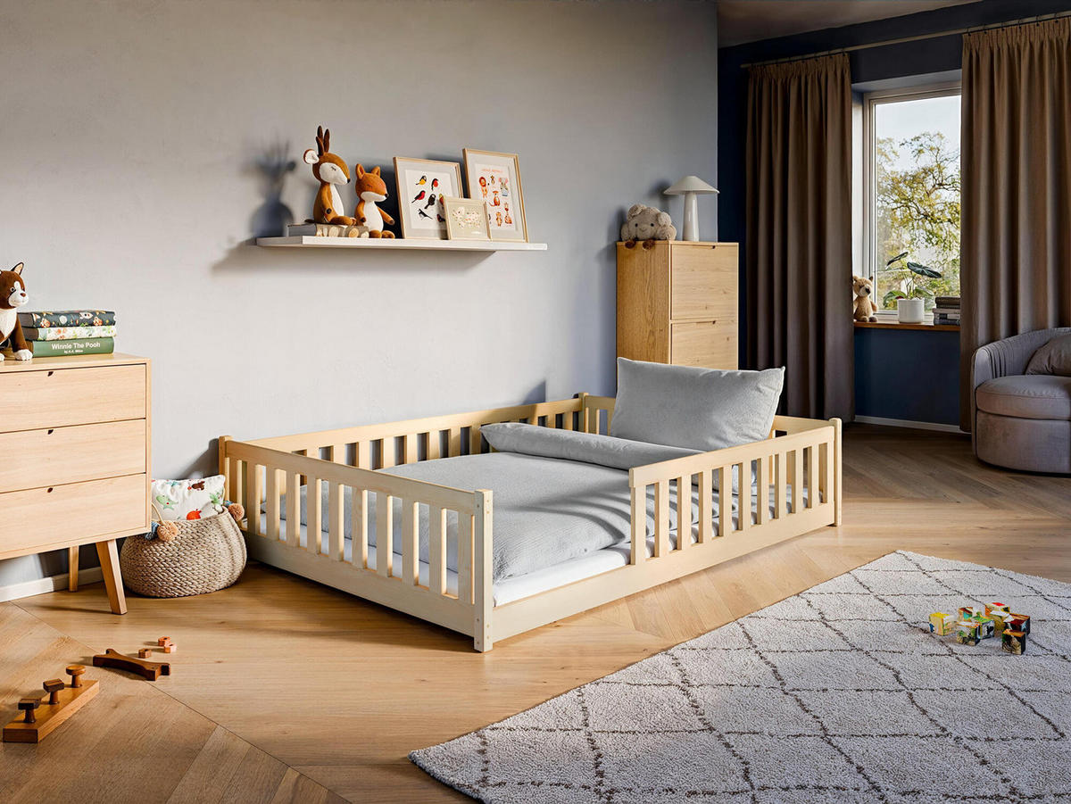 KINDERBETT MATI Beige 146x208x45 cm - Beige, Holz - FURNLUX