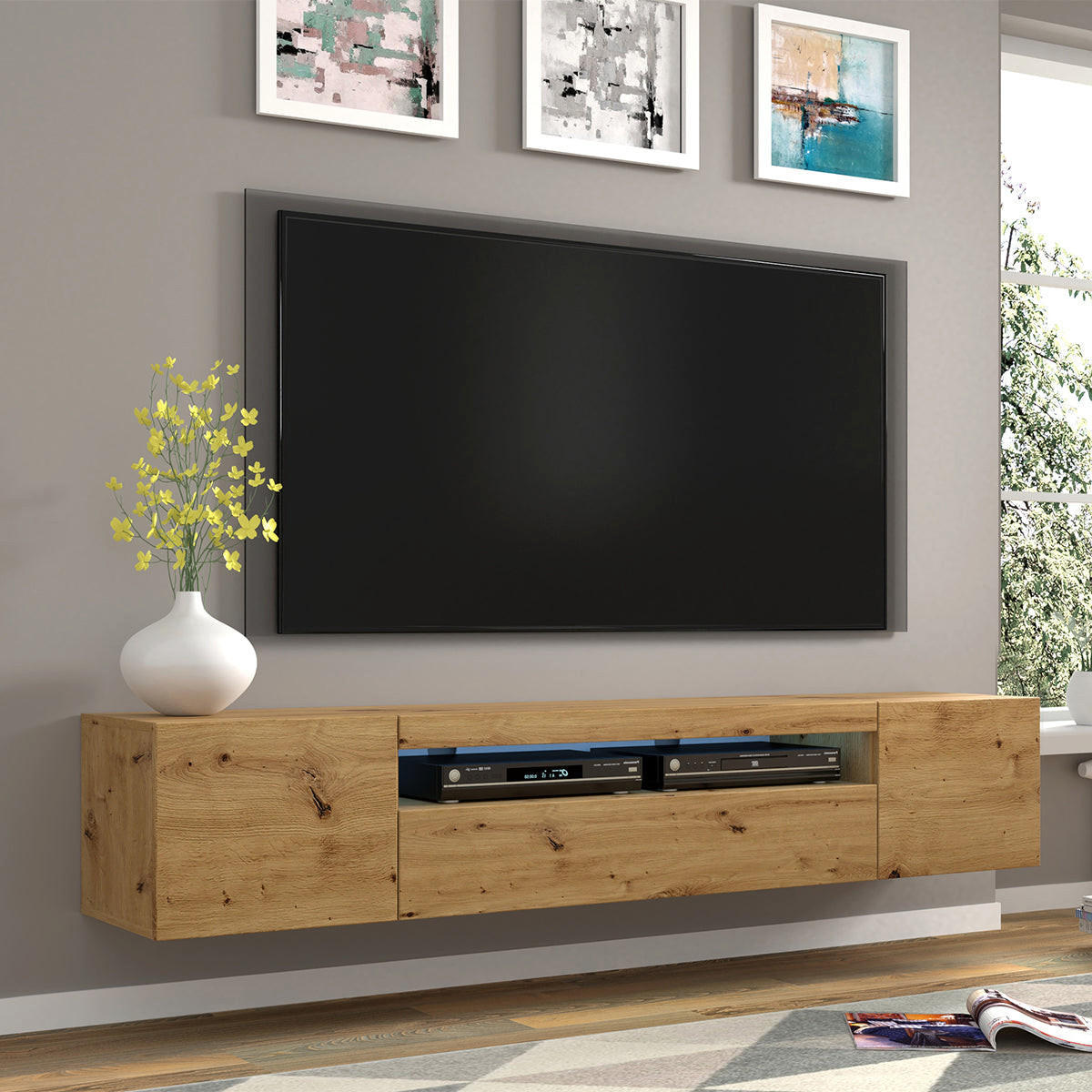 TV STOLÍK Aurus Drevo - hnedá, kompozitné drevo (200/36/37cm) - Petits-meubles