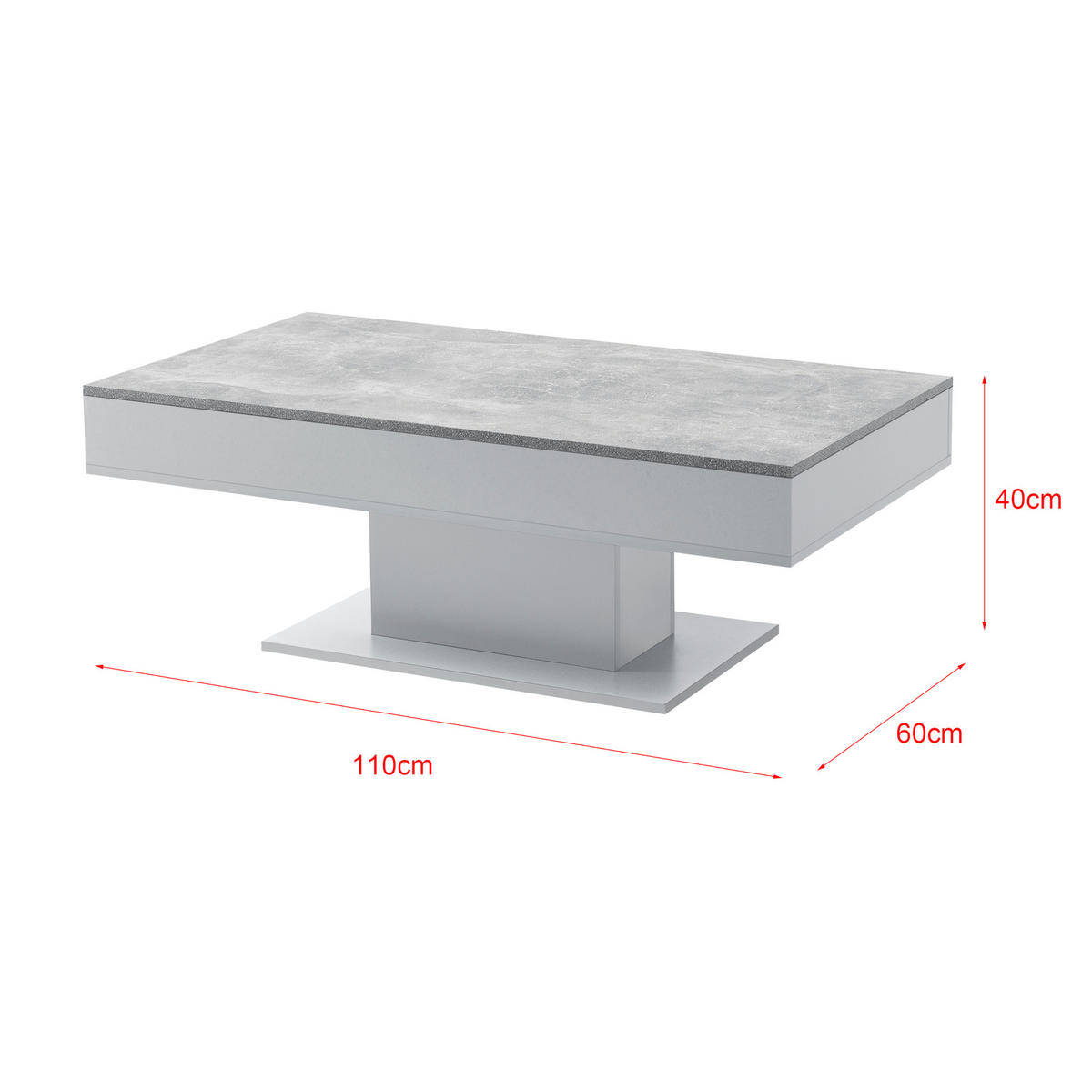 KONFERENČNÍ STOLEK Lünen 110/60/40 cm - šedá, kompozitní dřevo (60/110/40cm) - [en.casa]