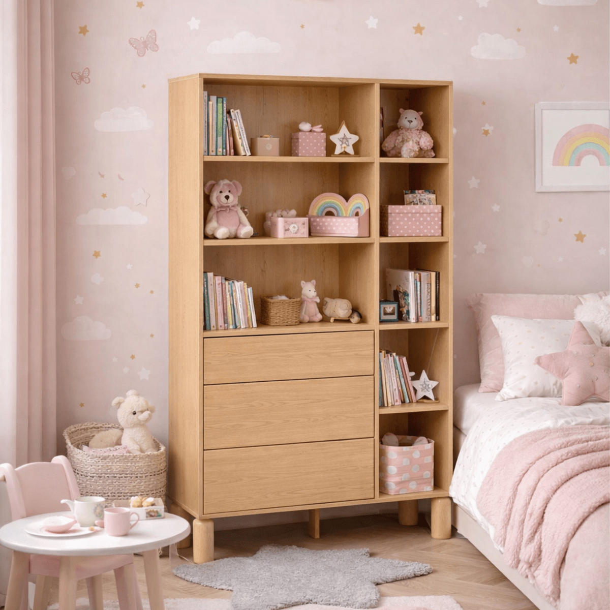 REGAL Sanden SN-8 110 x 197 x 40,6 cm Eiche Bookmatch - Eichefarben, Holz/Holzwerkstoff (110/197/40.6cm) - Koseto